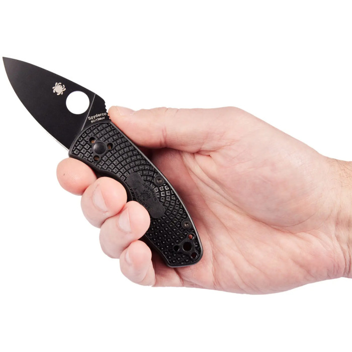 Нож Spyderco Ambitious Lightweight Black Blade, 8Cr13MoV, FRN black  