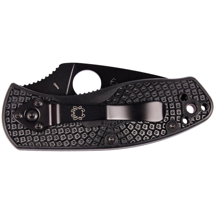 Нож Spyderco Ambitious Lightweight Black Blade, 8Cr13MoV, FRN black  