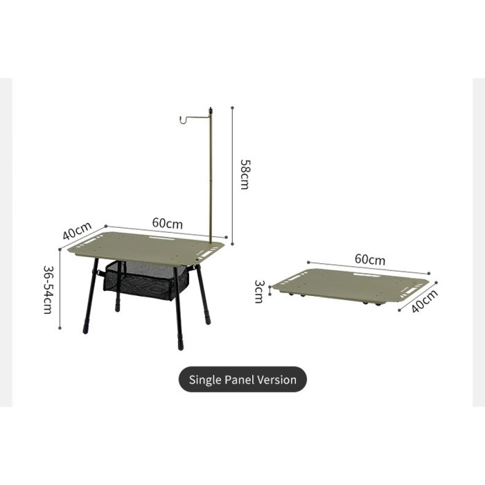 Складной стол Naturehike CNK2450JJ025, 60х40 см, алюминий, оливковый  