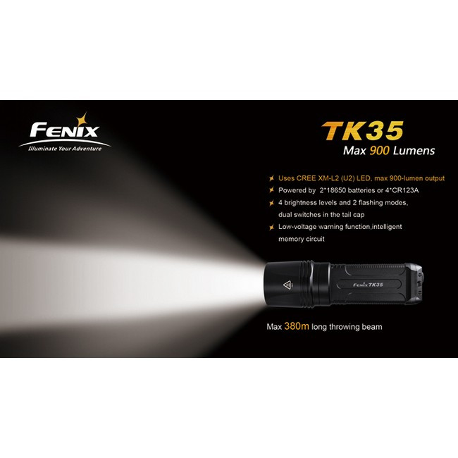 Тактический фонарь Fenix TK35, черный, Cree XM-L2 U2 LED  