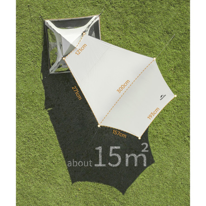 Палатка трехместная автоматическая с тентом Naturehike Ango CNK2550WS010, L, коричневая  