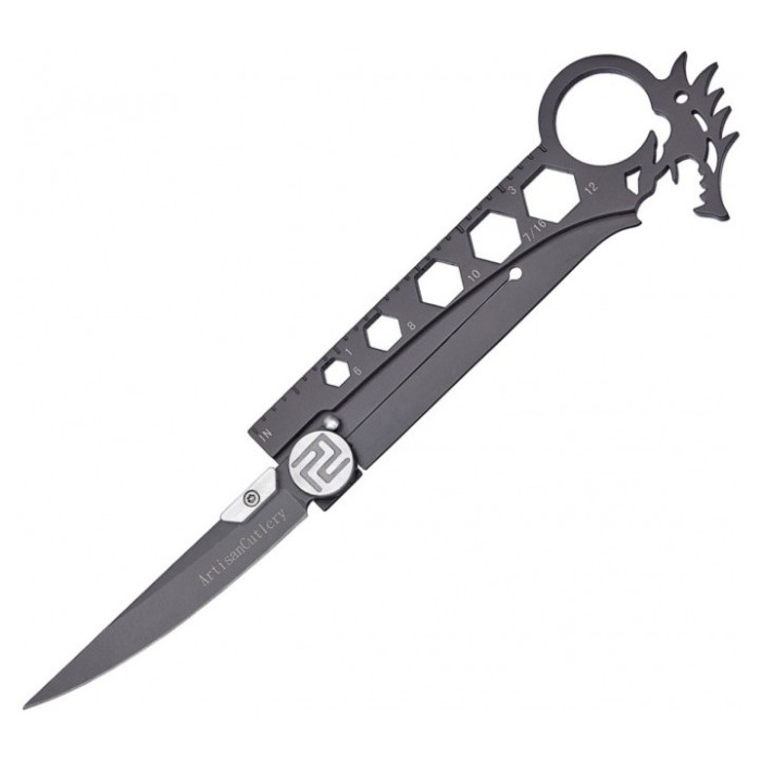 Нож Artisan Dragon Grey AUS-8, Steel Handle  