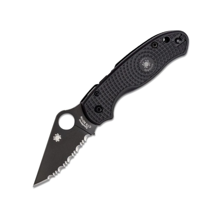 Нож Spyderco Para 3 Black Blade FRN серрейтор (С223SBBK)  