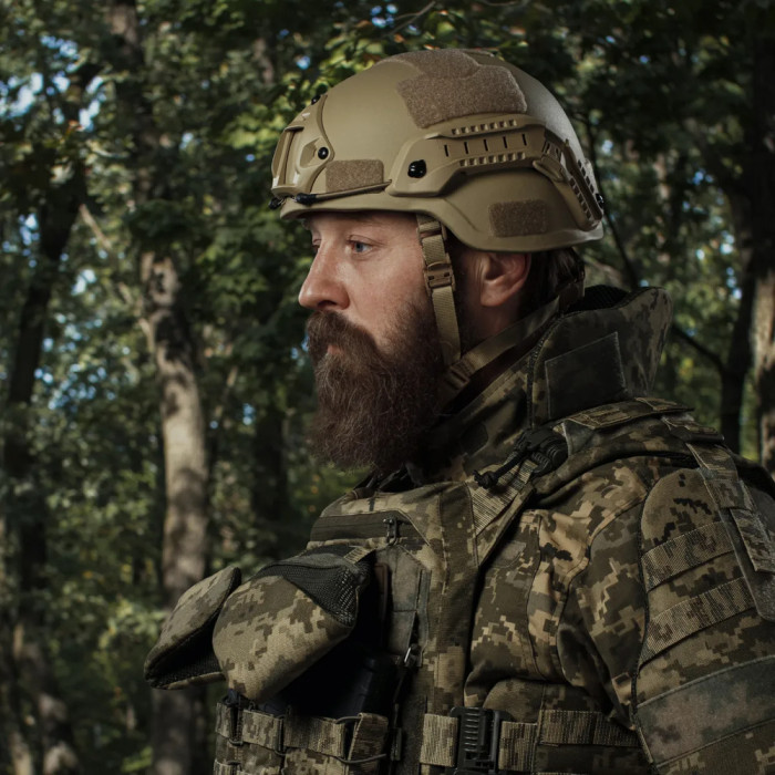 Кевларовый шлем Ukrarmor Mich 2000 Team Wendy. Уровень защиты NIJ IIIA Койот  