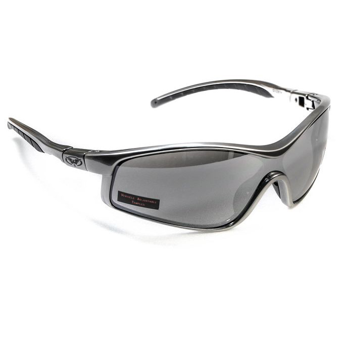 Очки Global Vision Home Run full silver (silver mirror) зеркальные черные в серебристой оправе  