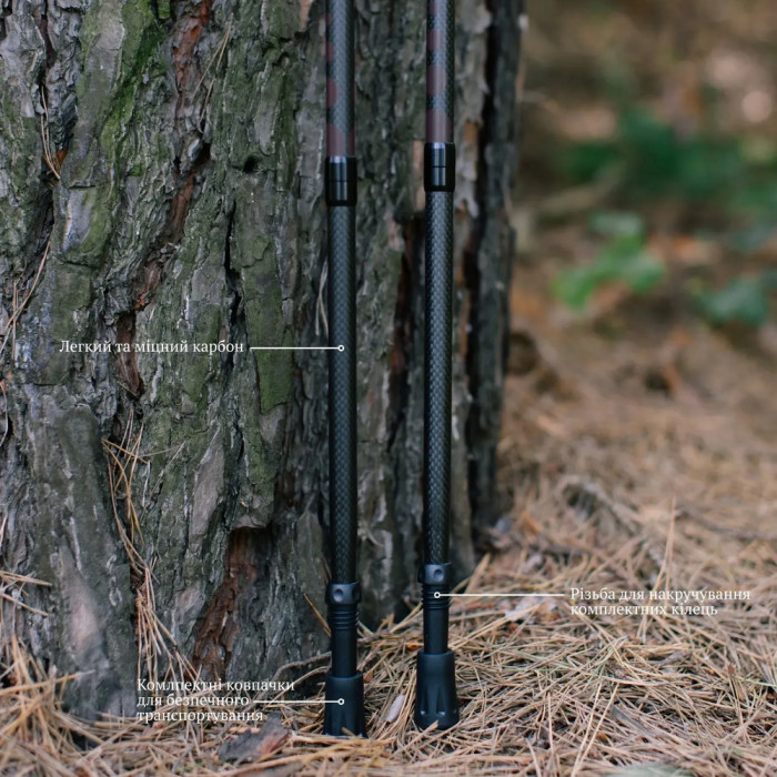 Треккинговые палки Tribe Z-Pole Carbon T-ME-0025-plum  