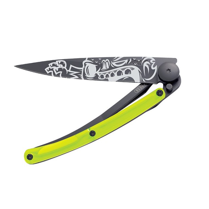 Нож Deejo Tattoo Black 37 g, Yellow, "Zombie"  