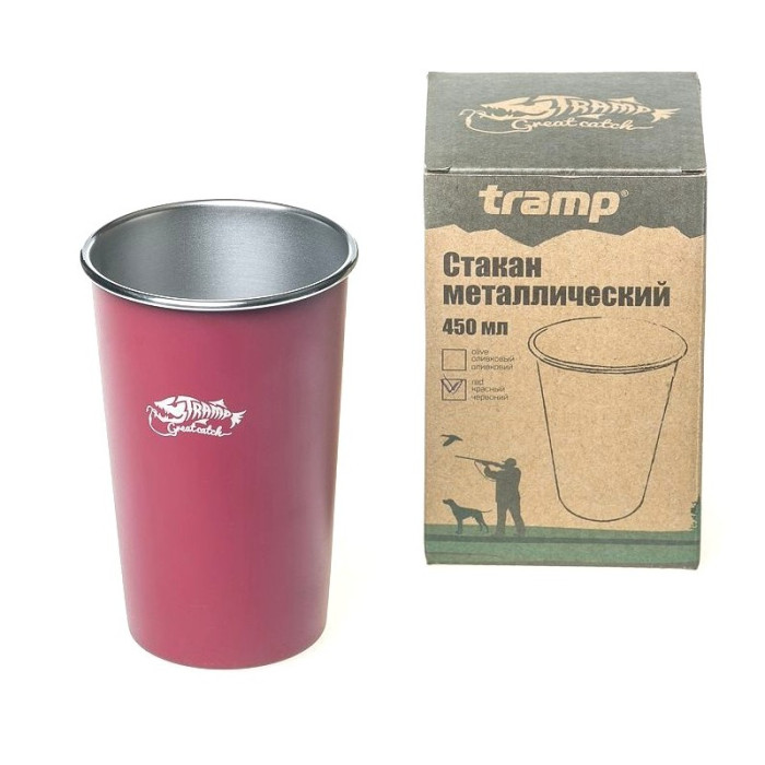 Стакан металлический (450мл) красный Tramp TRC-099  