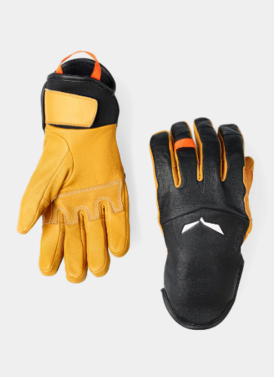 Рукавицы Salewa LEATHER WOOL GLOVES - желтые, M  