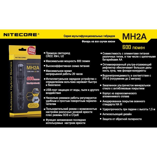 Фонарь Nitecore MH2A  