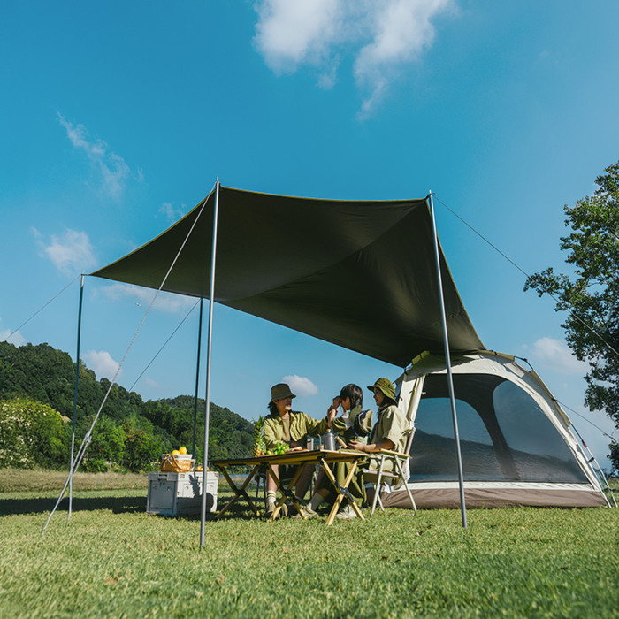 Палатка четырехместная с тентом автоматическая Naturehike Ango CNK2550WS010, коричневая  