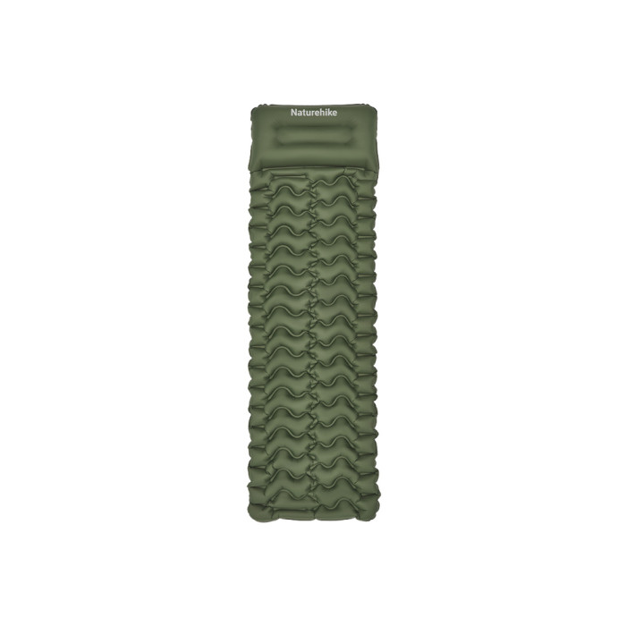 Матрас надувной одинарный Naturehike CNK2550WS019, 65 мм, с мешком для надувания, зеленый  