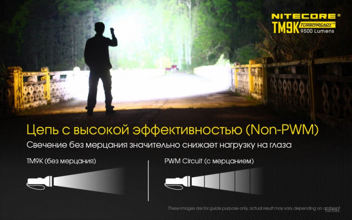 Тактический фонарь Nitecore TM9K, 9500 лм.  