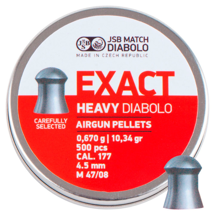 Пули пневматические JSB Diablo Exact Heavy 4,52 мм 0,670 г 500 шт/уп (546267-500) 