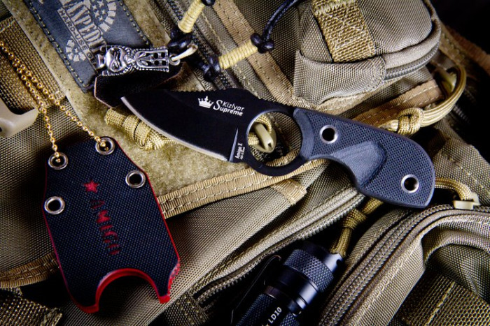 Нож Kizlyar Supreme Amigo-X черный, сталь AUS8  