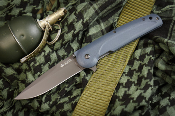 Нож Kizlyar Supreme Biker-Z серый титан, сталь D2  