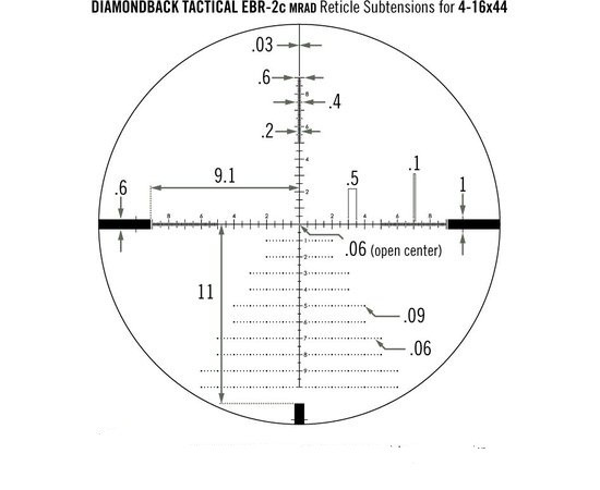 Прицел оптический Vortex Diamondback Tactical FFP 4-16x44 EBR-2C MRAD (DBK-10027)  