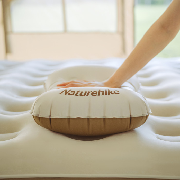 Подушка надувная ультралегкая Naturehike NH17T013-Z, 42х32 см, бежевая  