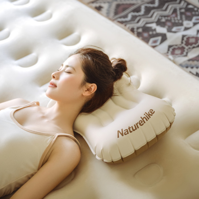 Подушка надувная ультралегкая Naturehike NH17T013-Z, 42х32 см, бежевая  