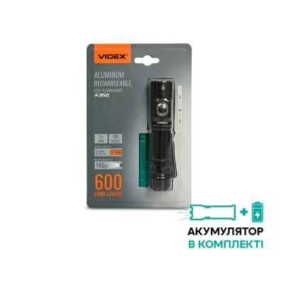 Портативный светодиодный фонарик VIDEX VLF-A352 600Lm 5000K