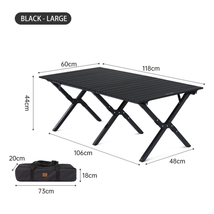 Cтол раскладной большой Naturehike CNK2300JU010, алюминий, черный  