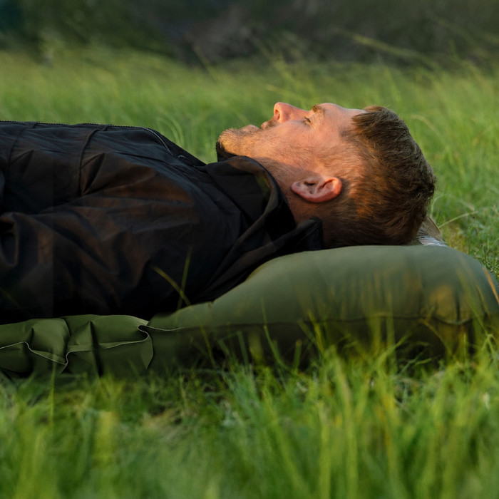Матрас туристический надувной одноместный Naturehike CNK2550WS019, 200x60x9.5 см, зеленый, прямоугольный с мешком для надува  