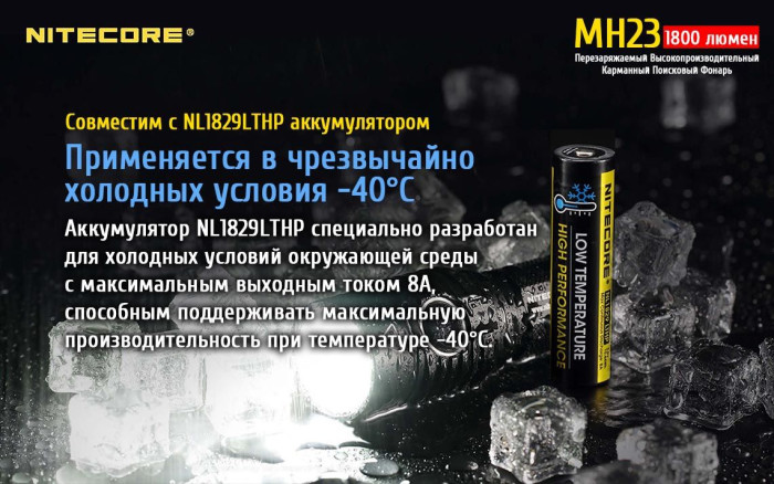 Карманный фонарь Nitecore MH23, 1800 люмен  