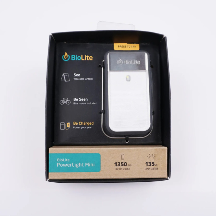 Фонарь-повербанк Biolite PowerLight Mini, 135 люмен, Grey (BLT PLB1002)  