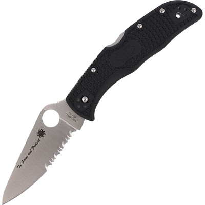 Нож Spyderco Endela, Thin Blue Line, полусеррейтор (C243FPSBKBL)