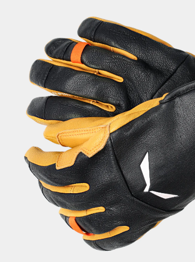 Рукавицы Salewa LEATHER WOOL GLOVES - желтые, S  