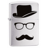 Зажигалка Zippo Top Hat Glasses And Mustache (28648)