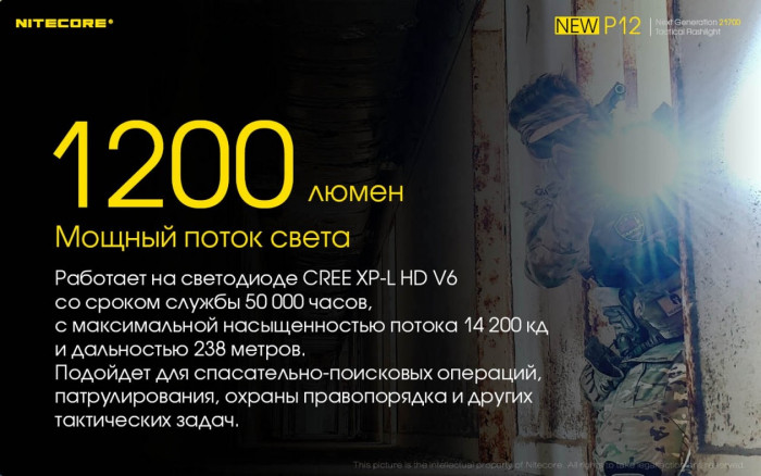 Фонарь Nitecore P12 комплект new  