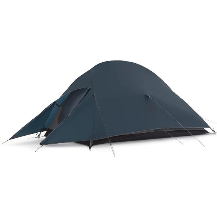 Палатка сверхлегкая двухместная с футпринтом Naturehike Cloud Up 2 Updated NH17T001-T, 20D, темно-синяя  
