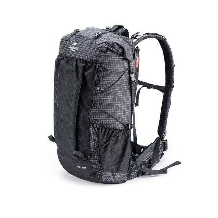 Рюкзак туристический Naturehike Rock NH19BP095, 60+5 л, графит в клетку  