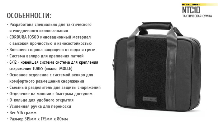 Сумка тактическая Nitecore NTC10  