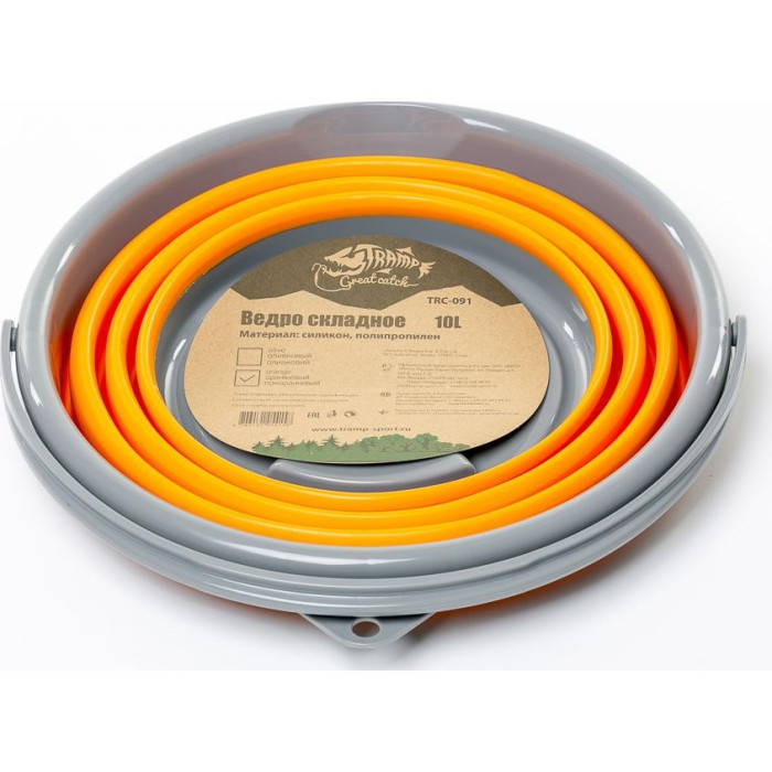 Ведро складное силиконовое Tramp TRC-091-orange  
