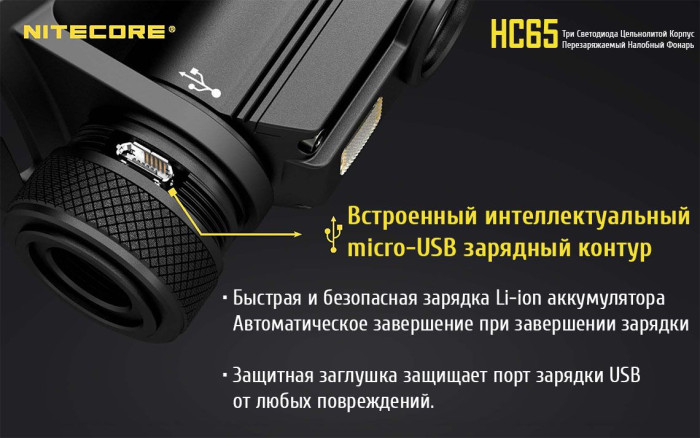 Фонарь налобный Nitecore HC65  