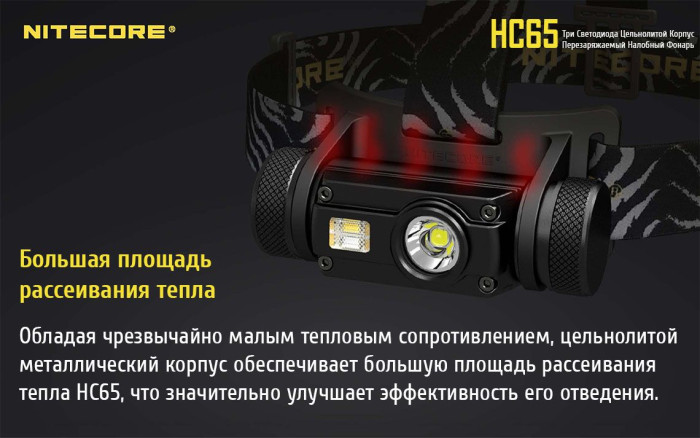 Фонарь налобный Nitecore HC65  