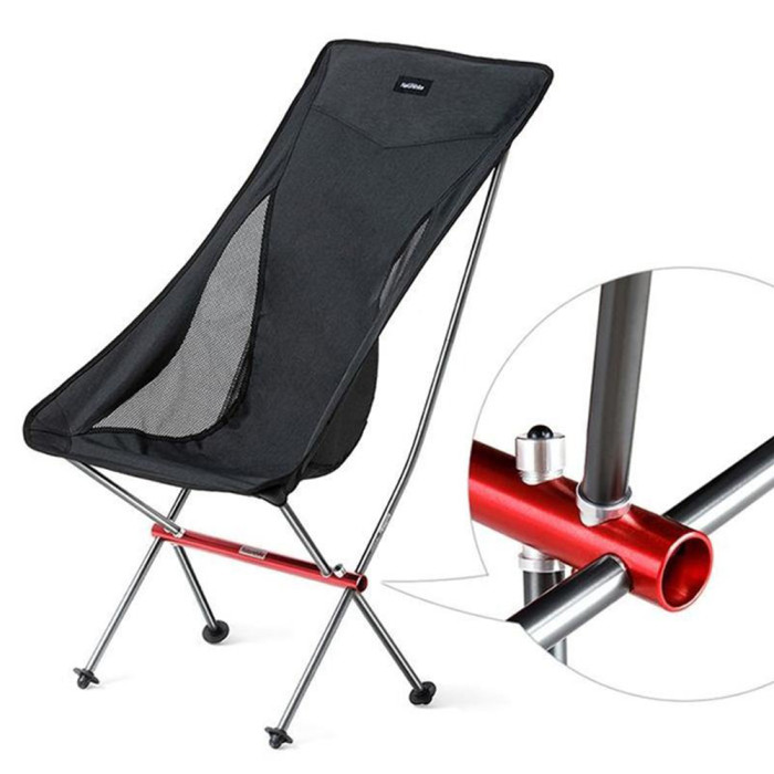 Кресло складное высокое NaturehikeYL06 Alu Folding Moon Chair NH18Y060-Z, черный  