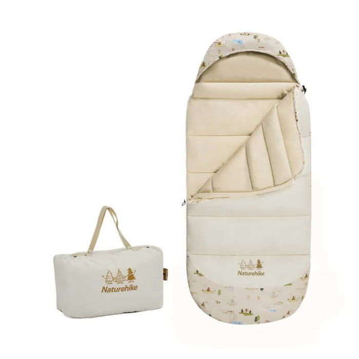 Спальник детский с капюшоном Naturehike B300 CNH22SD001, бежевый 