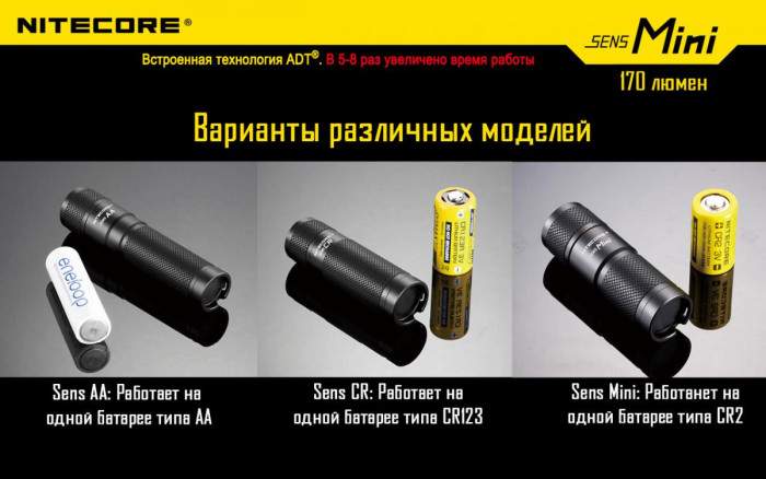 Карманный фонарь Nitecore SENS Mini, 170 люмен  