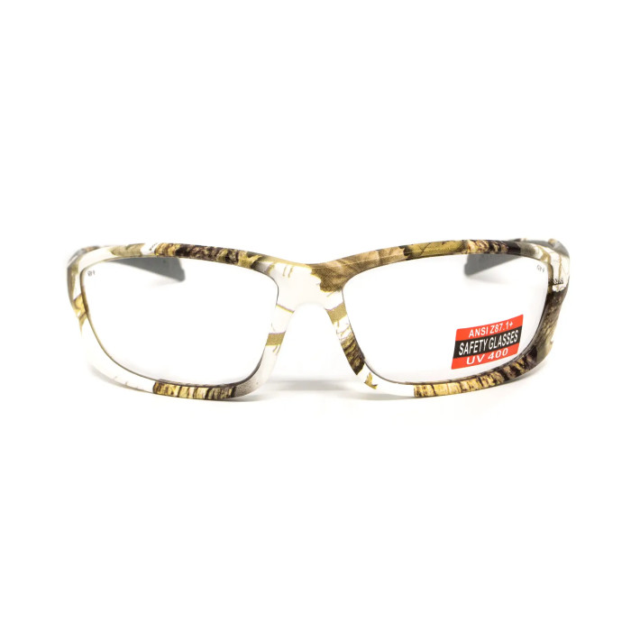 Очки защитные Global Vision Hercules-5 White Camo (clear), прозрачные в камуфлированной оправе  