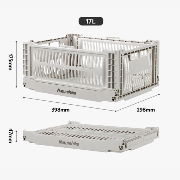 Складной контейнер Naturehike NH21SNX06, 17л, серый  