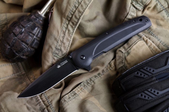 Нож Kizlyar Supreme Biker-Z черный титан, сталь D2  