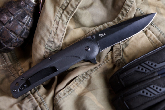 Нож Kizlyar Supreme Biker-Z черный титан, сталь D2  