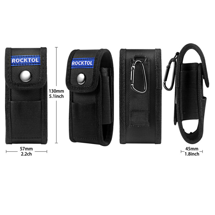 Нейлоновый чехол для мультитула Rocktol с карманами-резинками и карабином  