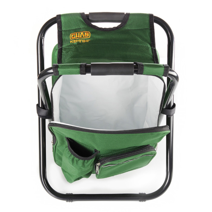 Стул раскладной СИЛА без спинки (стальной каркас) с термосумкой-рюкзаком Ø19 мм 28 х 35 х 43 см  