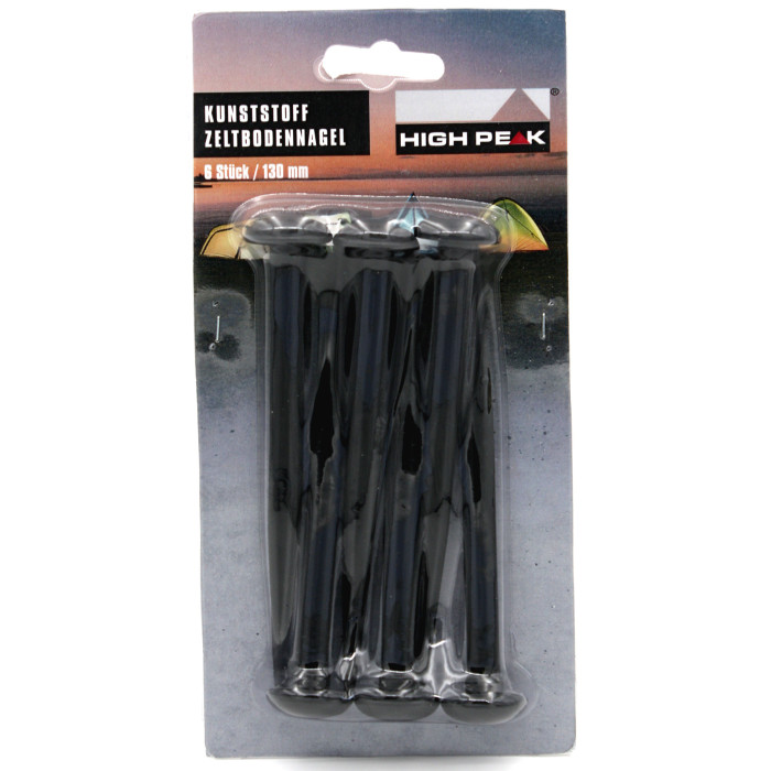 Колышки High Peak ABS Mushroom Peg 13 см 6 шт. -черные (42216) 