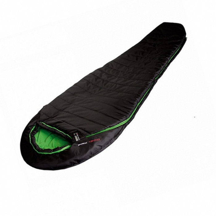 Спальный мешок High Peak Pak 1300, черный /зеленый, правый  