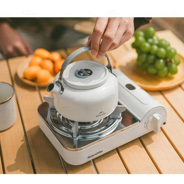 Чайник с керамическим антипригарным покрытием Naturehike CNK2450CF013 0,8 л, алюминий, белый  